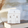 Brûle-parfum Maison en céramique blanche en forme de petite maison